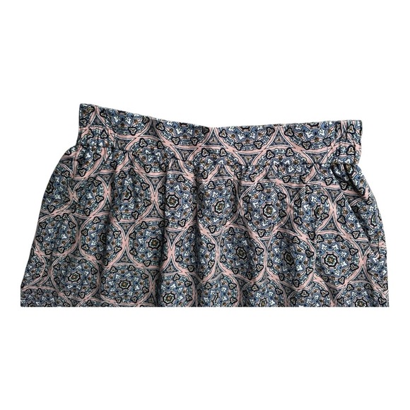Loft Women's Geometric Printed Elastic Linen Rayon Waist Skirt Size Small - Picture 2 of 11